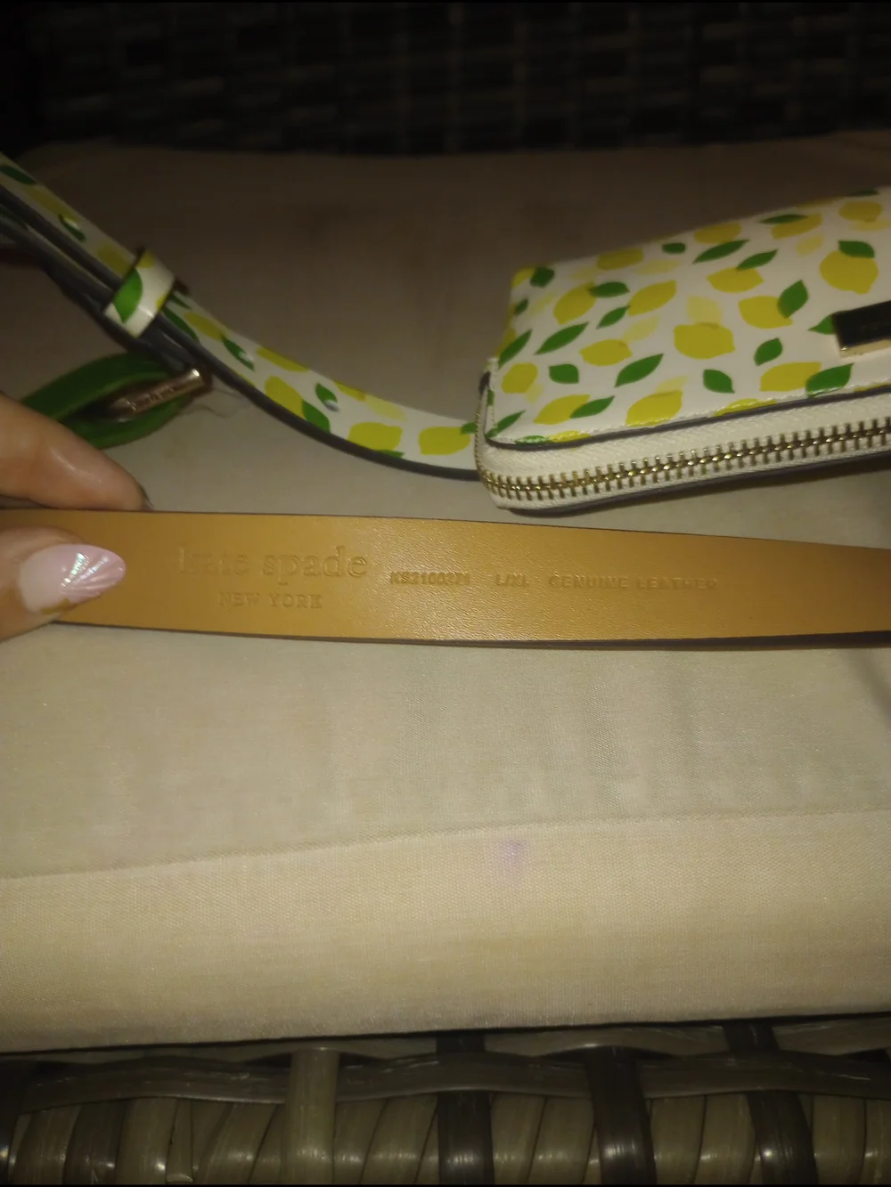 Kate Spade Lemon Leaf Print Belt Bag NWT